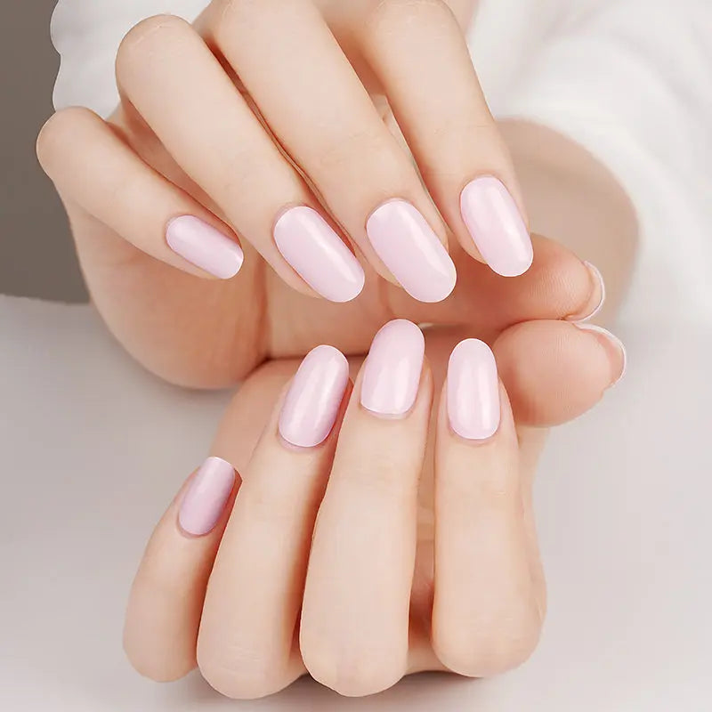 Light Pink - short Oval UV Gel nails